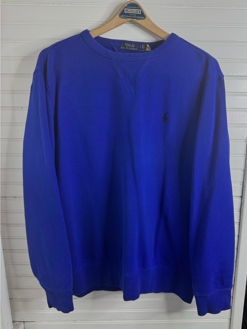 Ralph Lauren Men's RL Fleece Sweatshirt  - Deep Royal Blue. Sz L